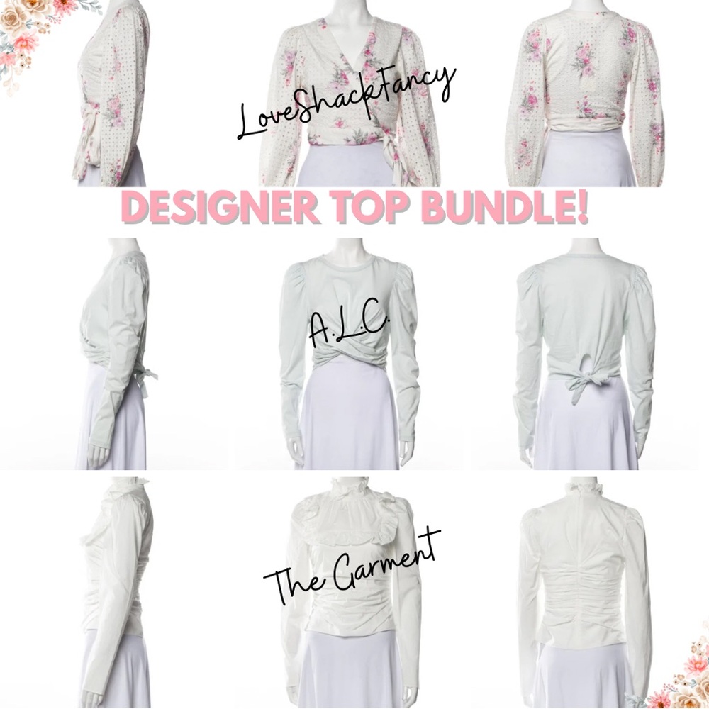 Lot of 3 Crop Tops! LoveShackFancy, A.L.C. & The Garment, price includes all 3!